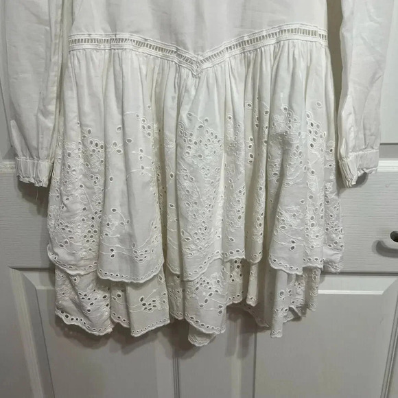 Allsaints Aislyn Broiderie Eyelet White Dress Trendy Size 00 - Picture 15 of 16